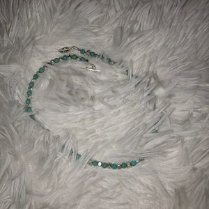 Handmade silver and turquoise bracelet